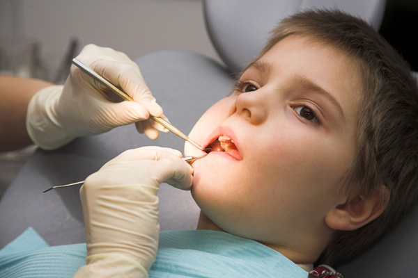 Child having dental treatment